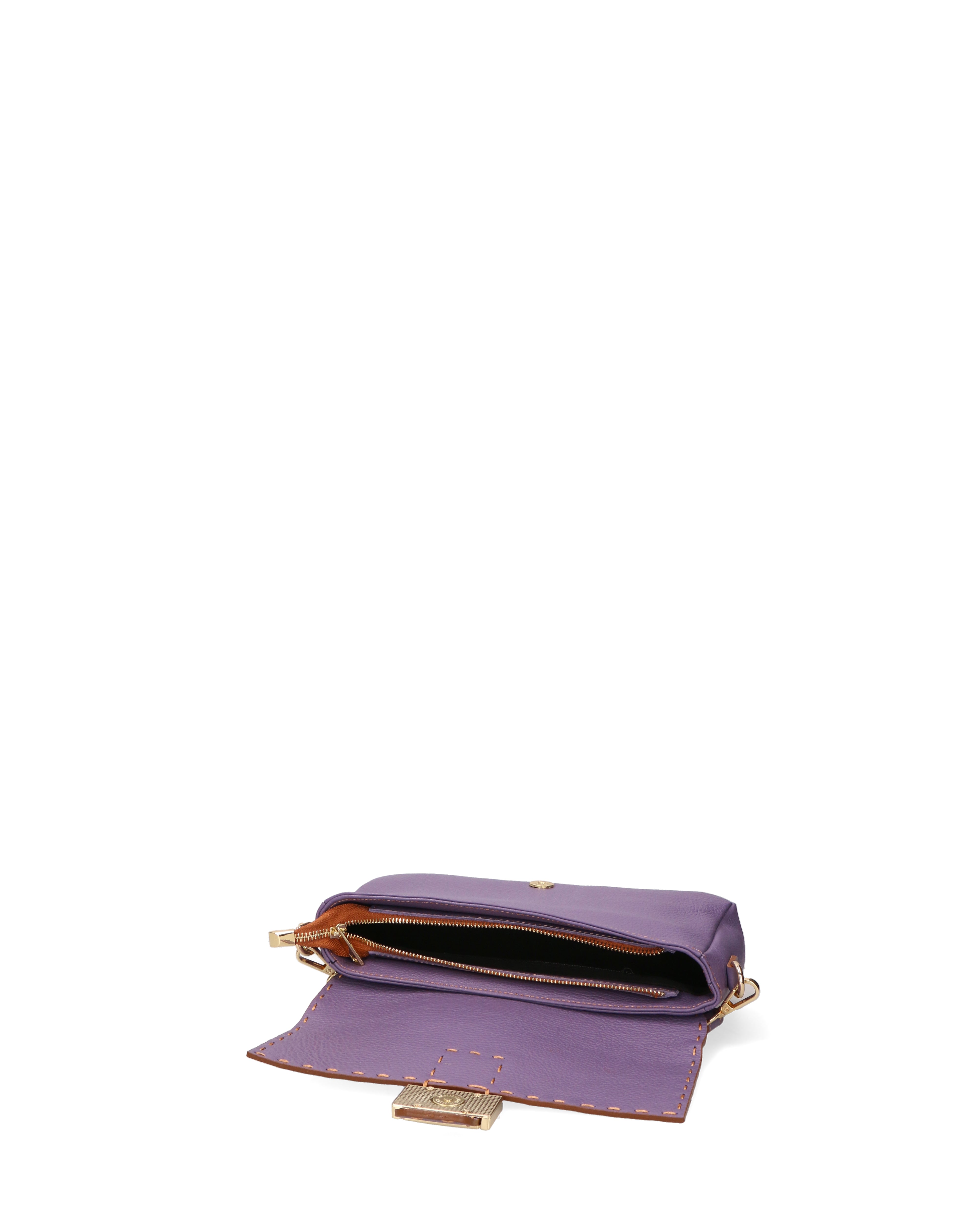 Wally Borsa a spalla da donna Vera pelle 06869-D87 VIOLET Gave Lux