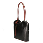 Fabiola Borsa a spalla da donna 100% pelle 9039-NERO MARRONE Gave Lux