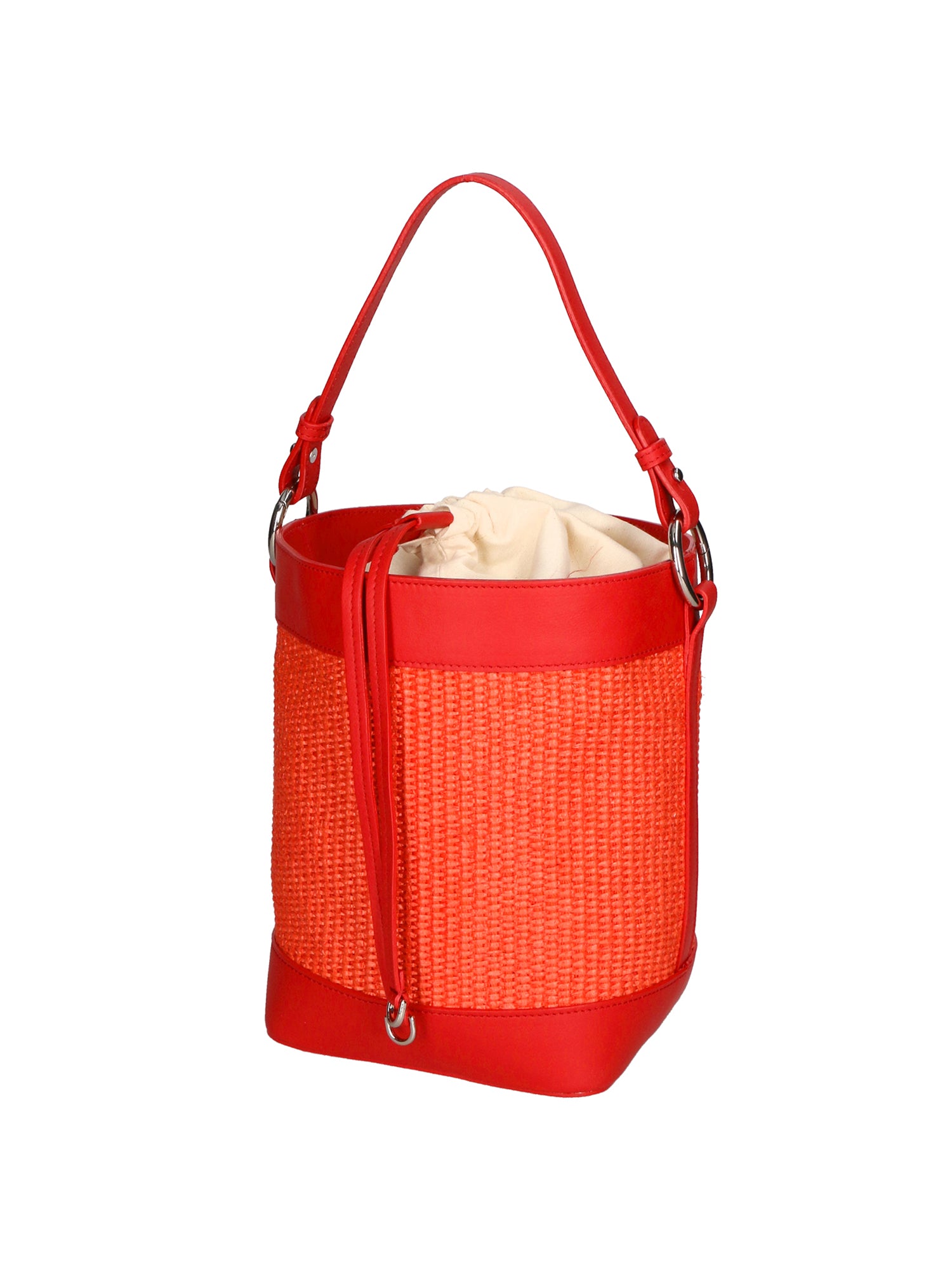 Borsa a secchiello da donna Misto pelle e tessuto MYB-05165-SS-534+S42 CORALLO My Best Bag