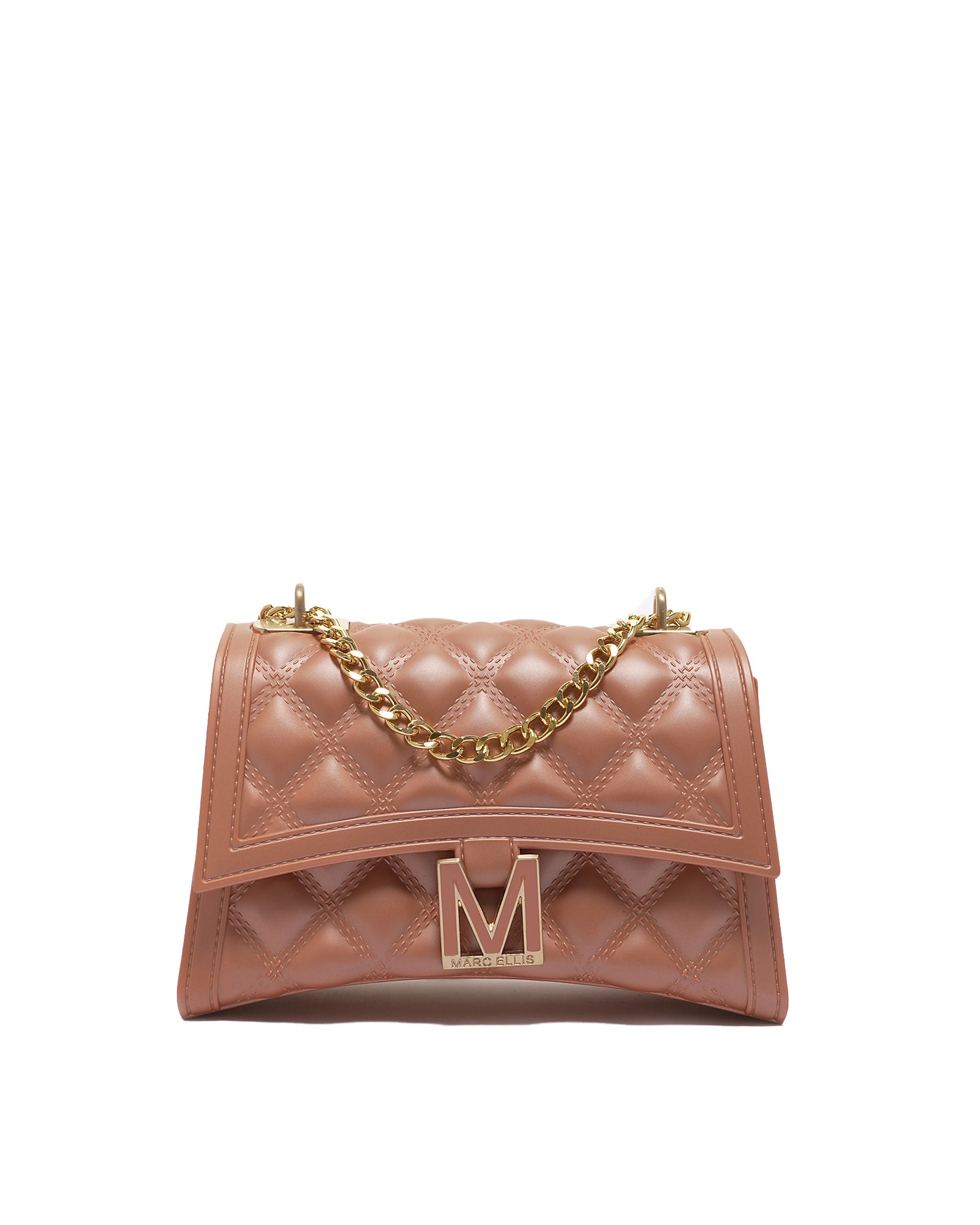 Borsa a mano da donna 100% Pvc FLAT RHOMBUS S-RAME + GOLD Marc Ellis