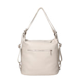 Women's White Convertible Shoulder Bag in Genuine Leather Made in Italy 30x26x9 cm