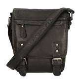 Borsa a tracolla da uomo 100% vera pelle HILB-3183-NERO Hill Burry