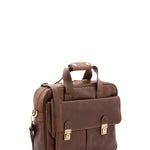 Borsa a mano unisex in vera pelle Made in Italy 4575-TESTA DI MORO Alessia Firenze