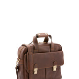Borsa a mano unisex in vera pelle Made in Italy 4575-TESTA DI MORO Alessia Firenze