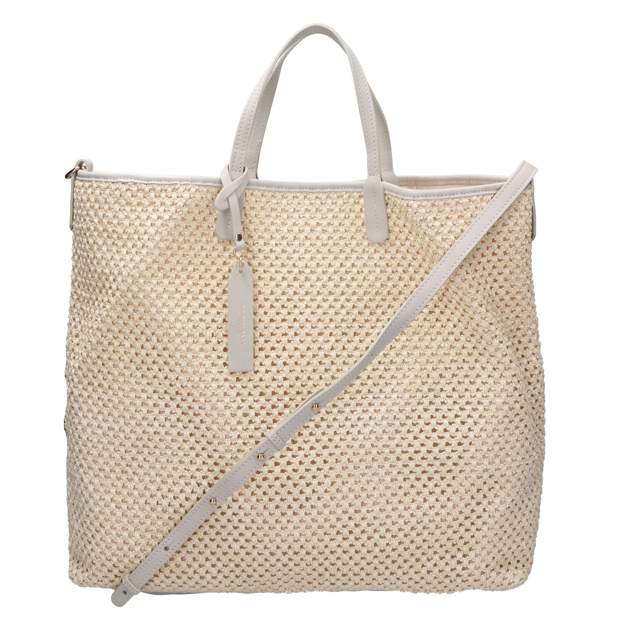 Borsa a mano da donna Paglia e pelle MYB-7027-SS-142 BEIGE My Best Bag
