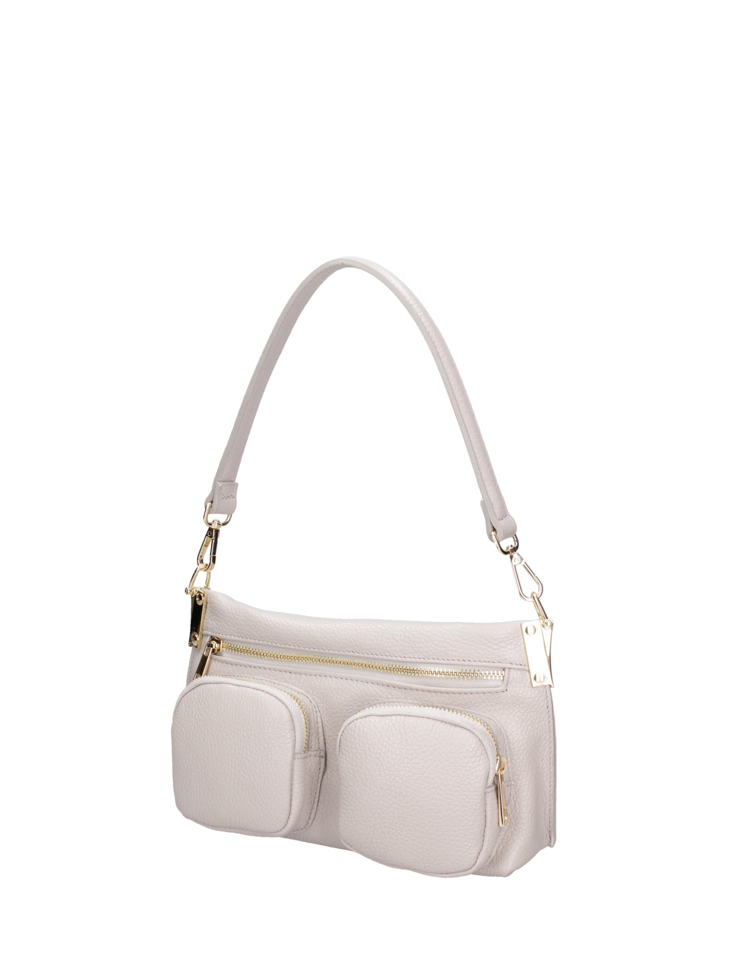 Borsa a spalla da donna Vera pelle 07147-D86 GRIGIO PERLA Roberta Rossi