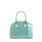 Borsa a mano da donna 100% Pvc FLAT XS BALL-VERDE ACQUA + SILVER Marc Ellis