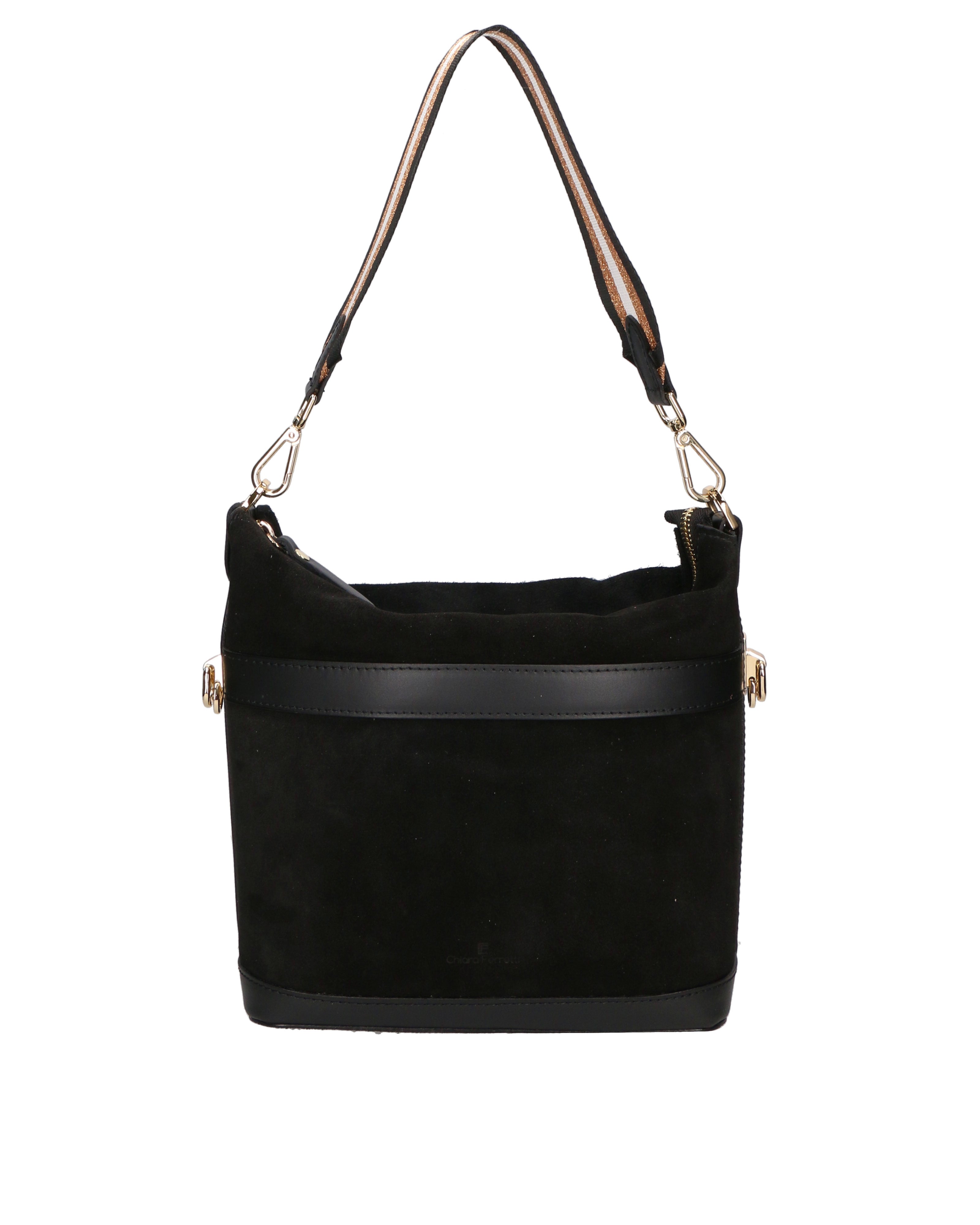 Vera pelle 04163-P218 NERO+SC NERO Borsa a spalla da donna Elowen Ultra Chiara Ferretti