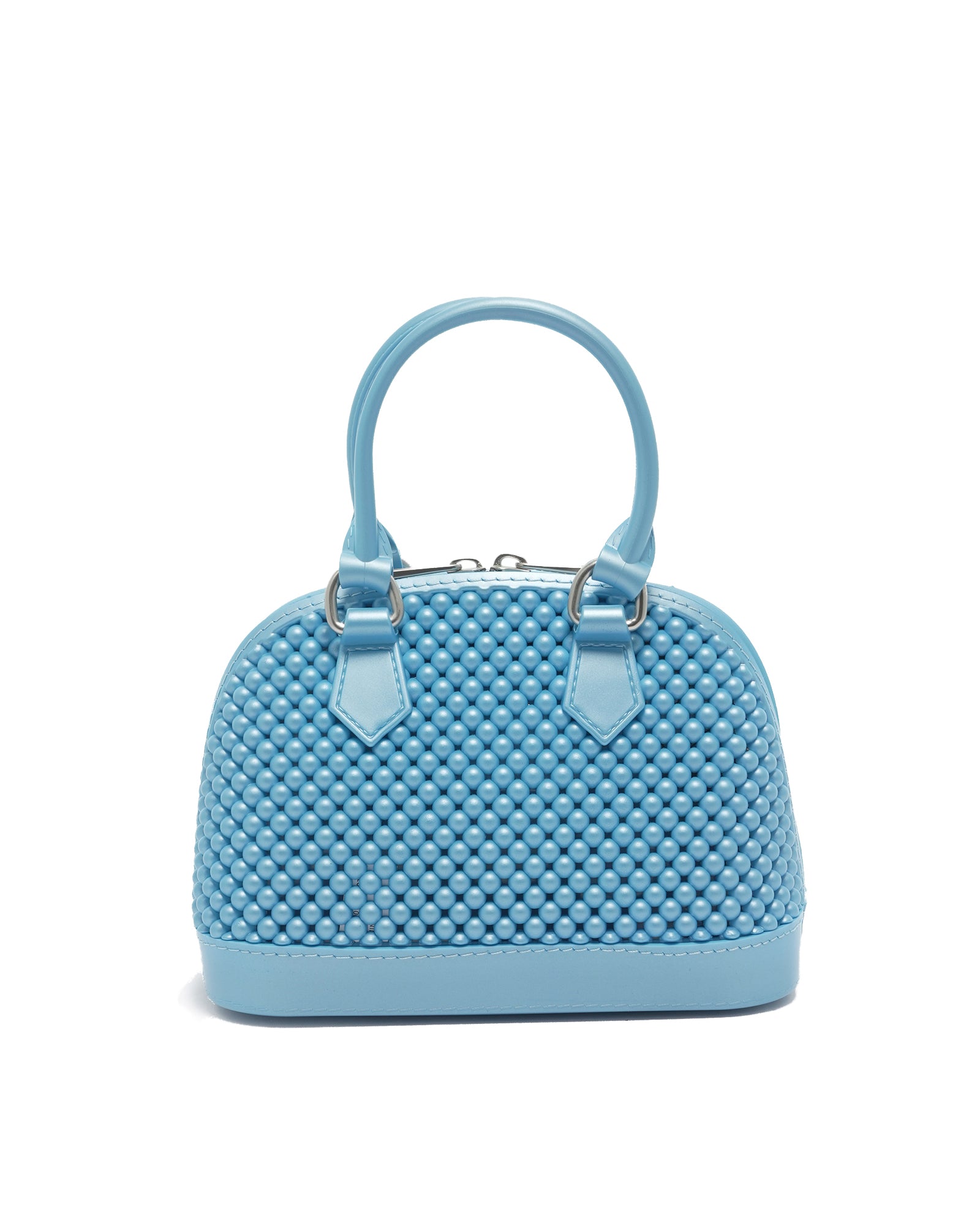 Borsa a mano da donna 100% Pvc FLAT XS BALL-NORSE BLUE + OFF SILVER Marc Ellis