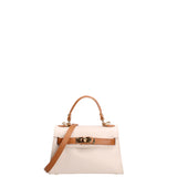 Borsa a mano da donna 100% vera pelle 07221-D37 LATTE+D44 CUOIO Roberta Rossi