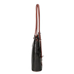 Fabiola Borsa a spalla da donna 100% pelle 9039-NERO MARRONE Gave Lux