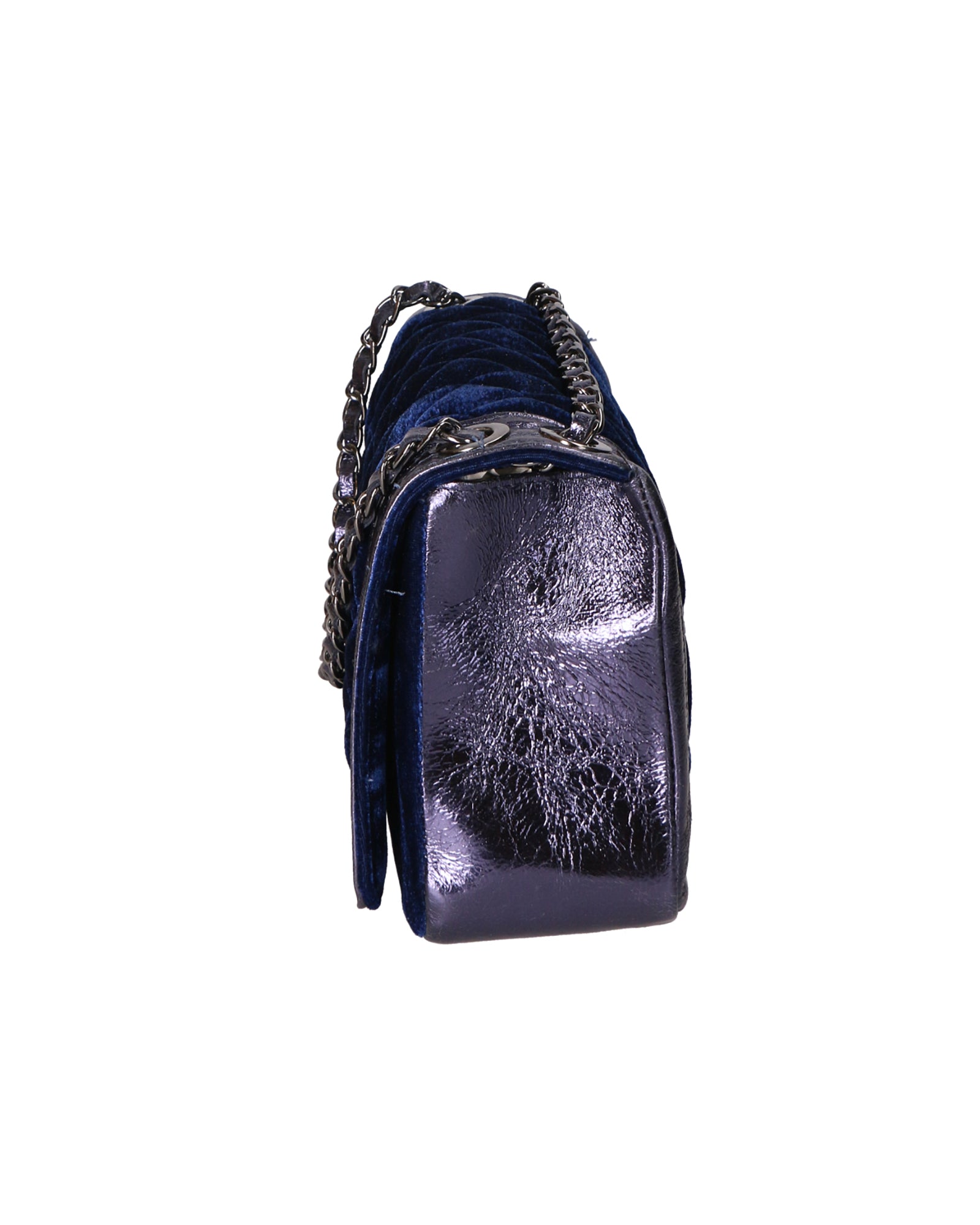 Valeriana Borsa a tracolla da donna Velluto e pelle 1139-BLU Gave Lux