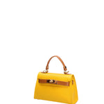 Borsa a mano da donna 100% vera pelle 07221-D04 GIALLO+D44 CUOIO Roberta Rossi