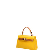 Borsa a mano da donna 100% vera pelle 07221-D04 GIALLO+D44 CUOIO Roberta Rossi
