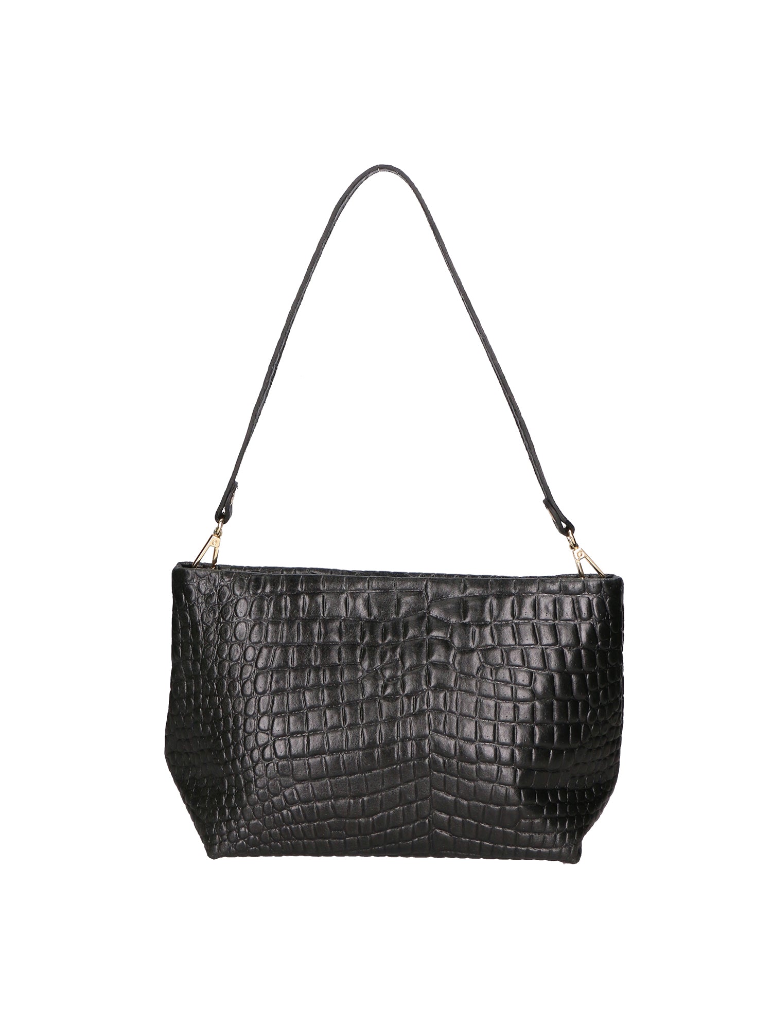 Lorelei Borsa a spalla da donna Vera pelle croco 06498-019 NERO Gave Lux