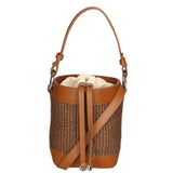 Borsa a secchiello da donna Misto pelle e tessuto MYB-05166-SS-25+S17 CUOIO SCURO My Best Bag