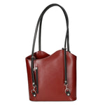 Fabiola Borsa a spalla da donna 100% pelle 9039-ROSSO NERO Gave Lux