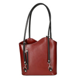 Fabiola Borsa a spalla da donna 100% pelle 9039-ROSSO NERO Gave Lux