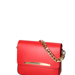 Borsa a tracolla da donna Vera pelle ruga JR-W-1126RU-CORAL RED-GOLD John Richmond