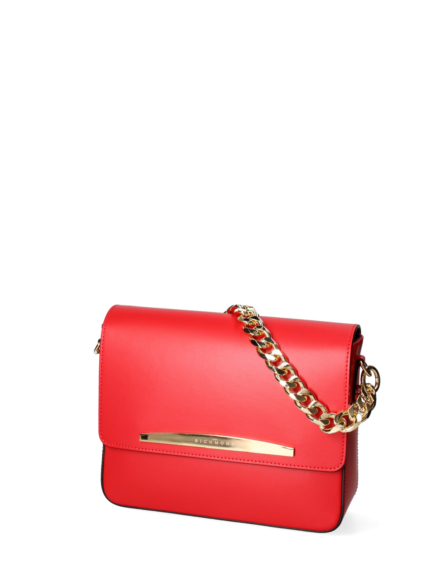 Borsa a tracolla da donna Vera pelle ruga JR-W-1126RU-CORAL RED-GOLD John Richmond