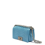 Borsa a mano da donna 100% Pvc FLAT XS MANHATTAN-NORSE BLUE + OFF SILVER Marc Ellis
