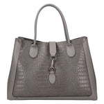 Aurora Borsa a mano da donna Vera pelle croco 05698-C27 GRIGIO SCURO Gave Lux