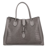Aurora Borsa a mano da donna Vera pelle croco 05698-C27 GRIGIO SCURO Gave Lux