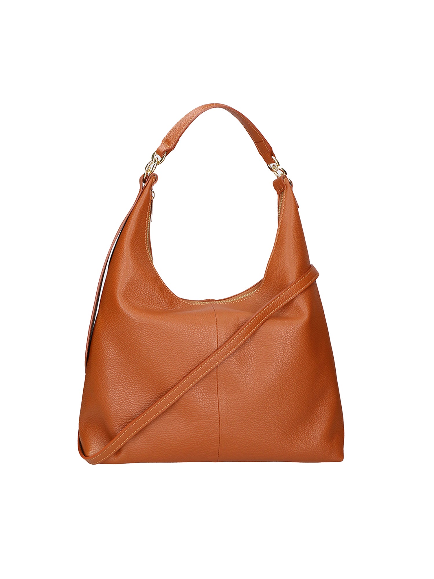 Ursula Borsa a spalla da donna Vera pelle 06673-D17 CUOIO SCURO Gave Lux