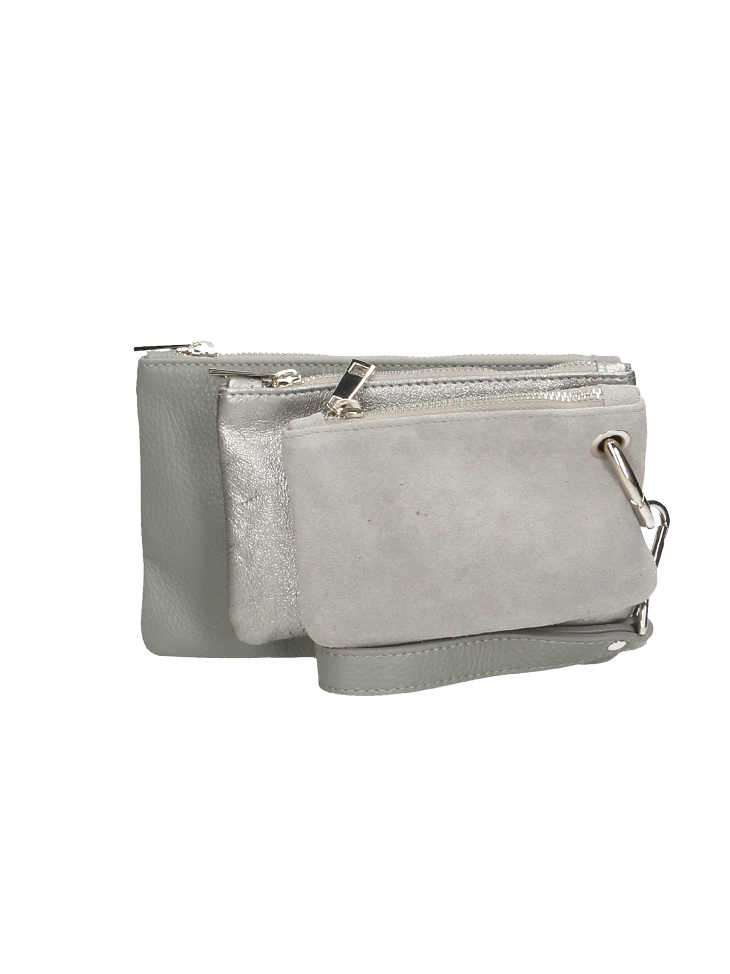 Luna Borsa a tracolla da donna Vera pelle 189034-GRIGIO+ARGENTO Gave Lux