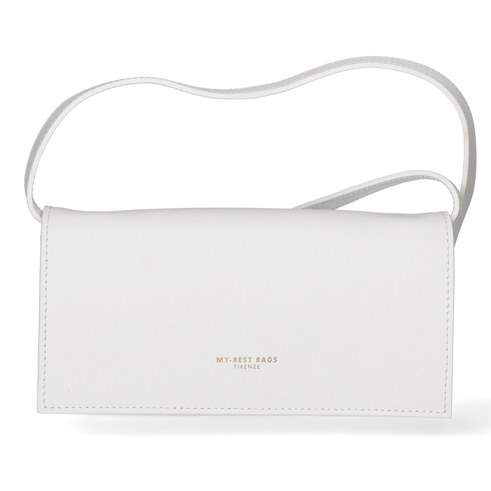 Borsa a tracolla da donna 100% pelle MYB-8048-FW-L101 BIANCO My Best Bag