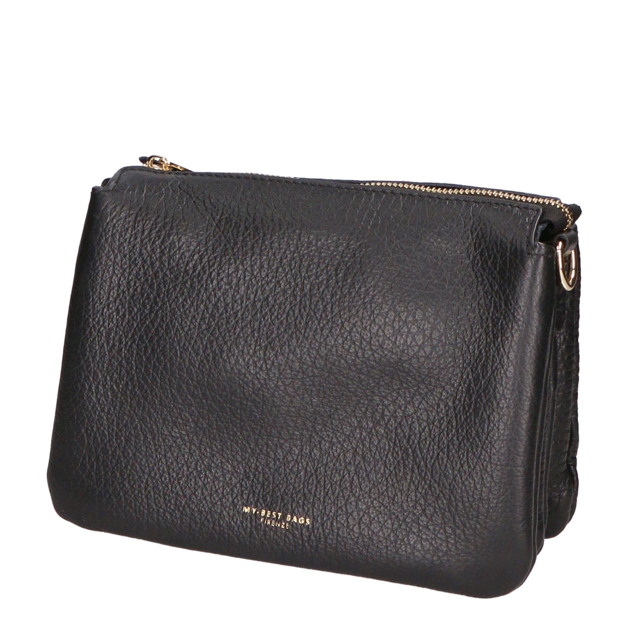Borsa a tracolla da donna Vera pelle MYB-6054-FW-D28 NERO BLACK My Best Bag