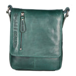 Borsa a tracolla da uomo Vera pelle RFID HILB-6154-PETROLIO Hill Burry