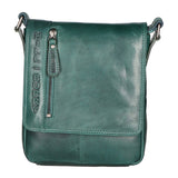 Borsa a tracolla da uomo Vera pelle RFID HILB-6154-PETROLIO Hill Burry