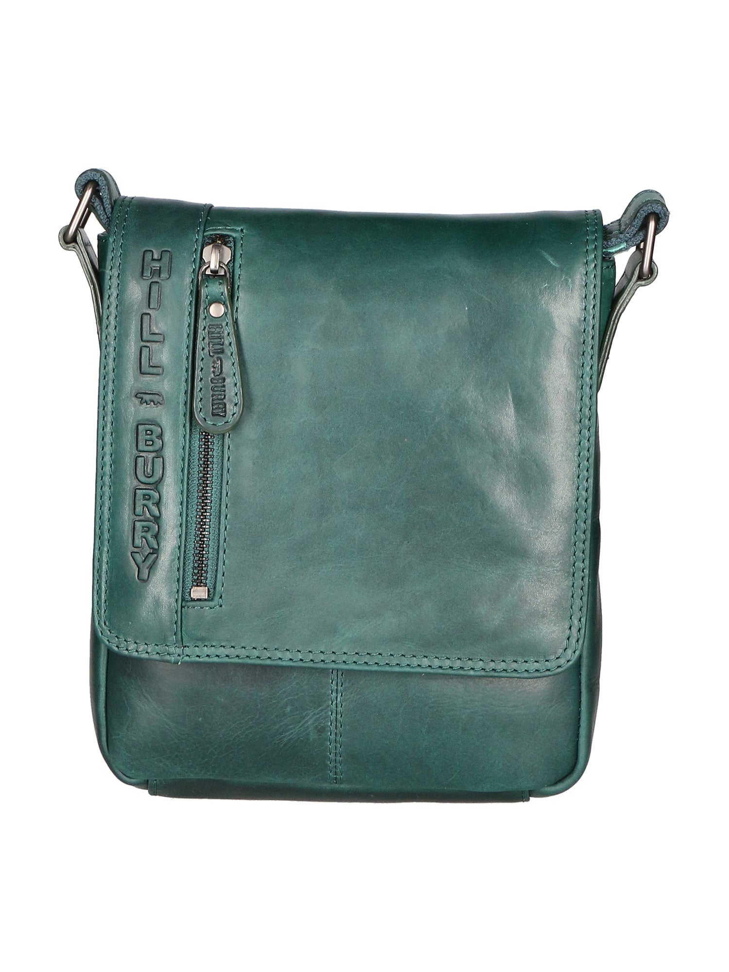 Borsa a tracolla da uomo Vera pelle RFID HILB-6154-PETROLIO Hill Burry