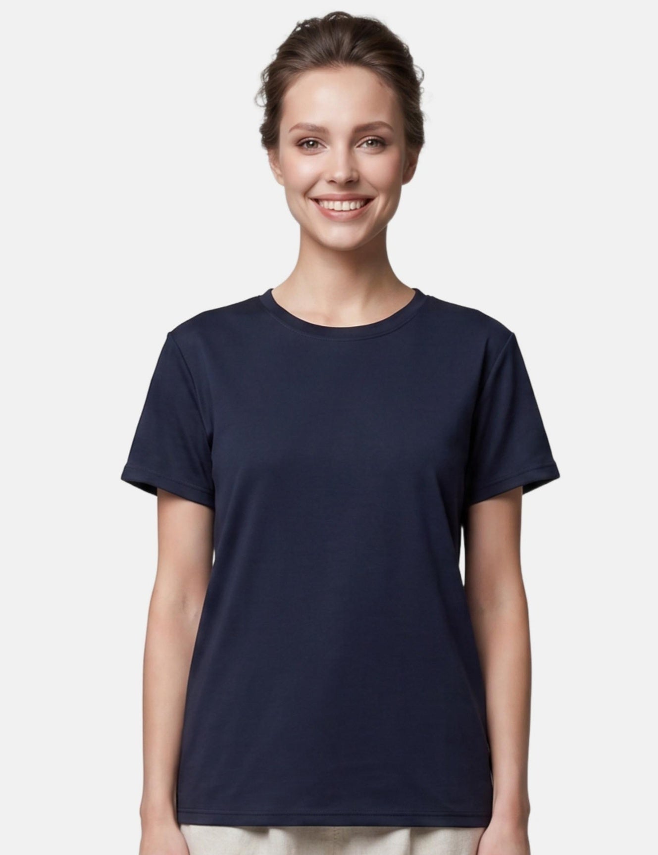 T-shirt in 84% Cotone 16% Elastan Blu Scuro