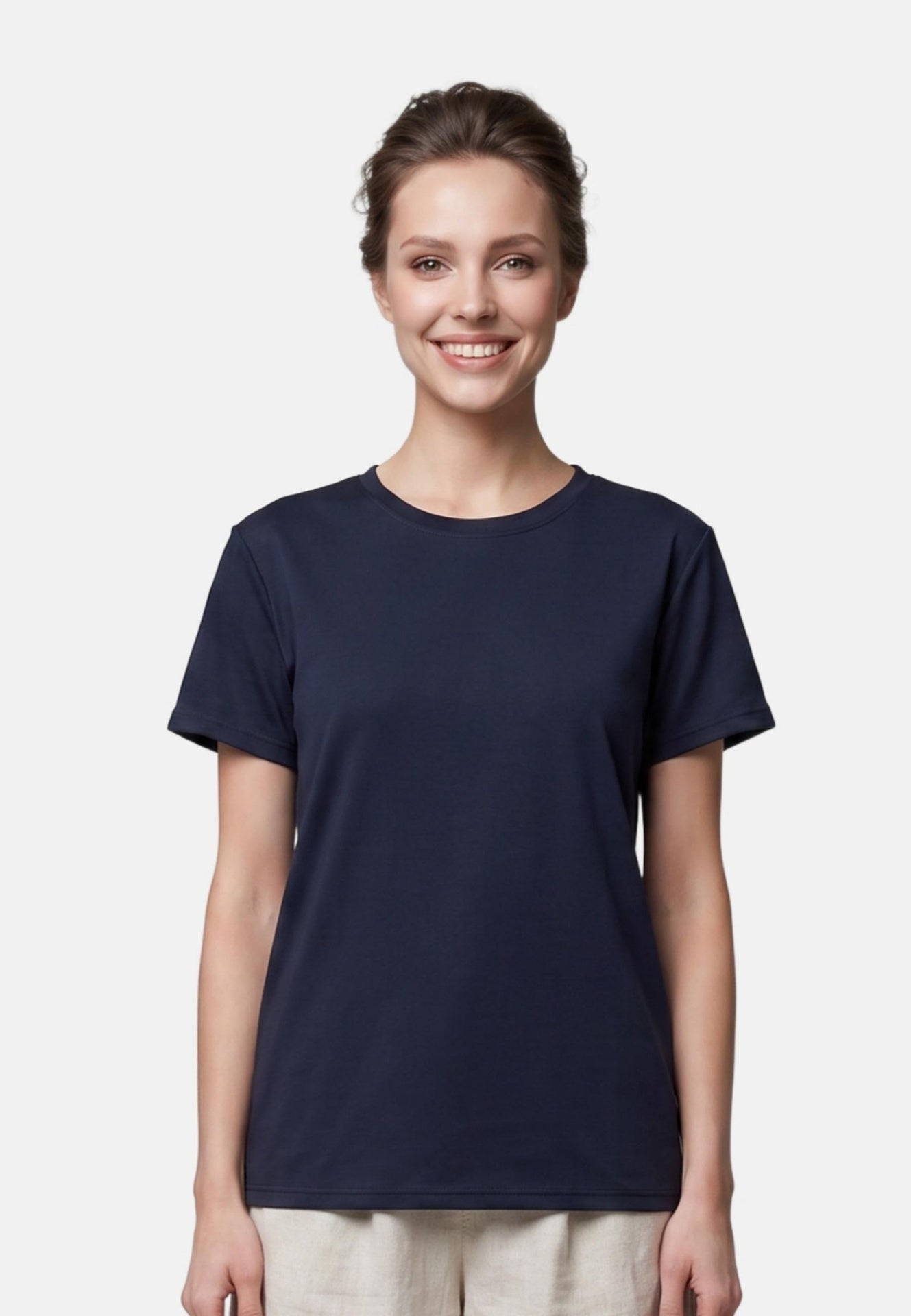 T-shirt in 84% Cotone 16% Elastan Blu Scuro