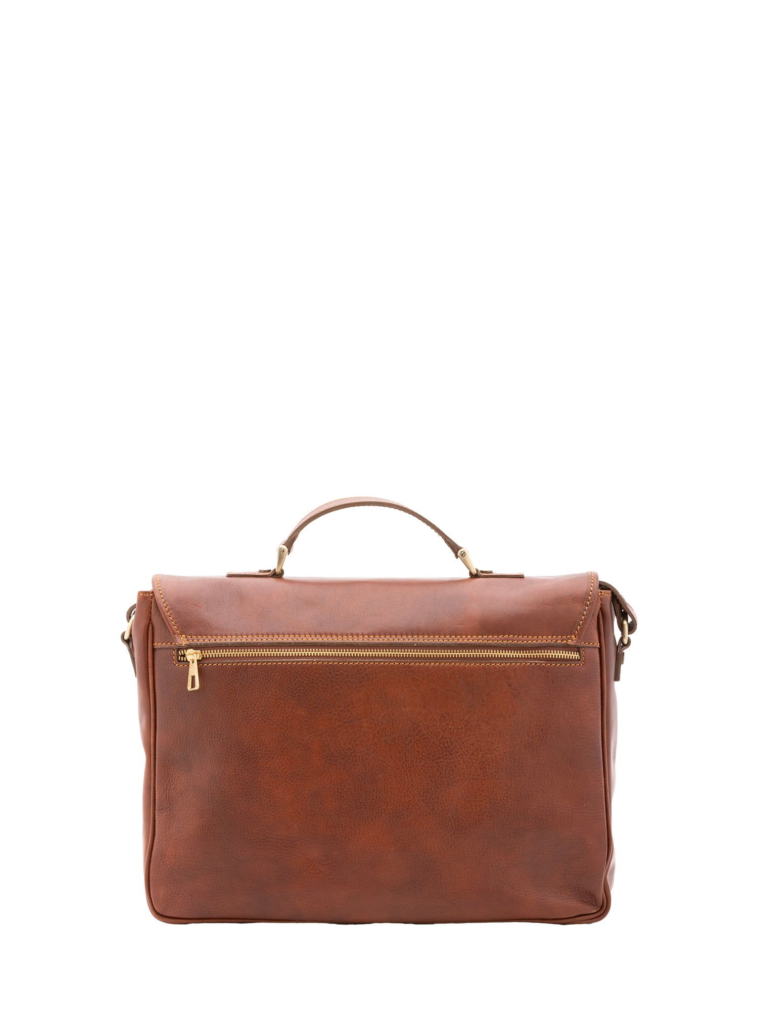 Borsa a mano unisex in vera pelle Made in Italy 4576-MARRONE Alessia Firenze