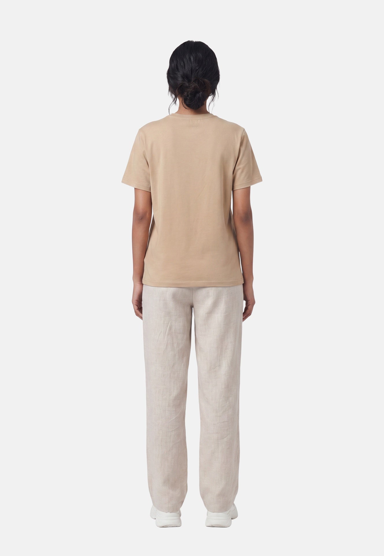 T-shirt in 84% Cotone 16% Elastan Cammello