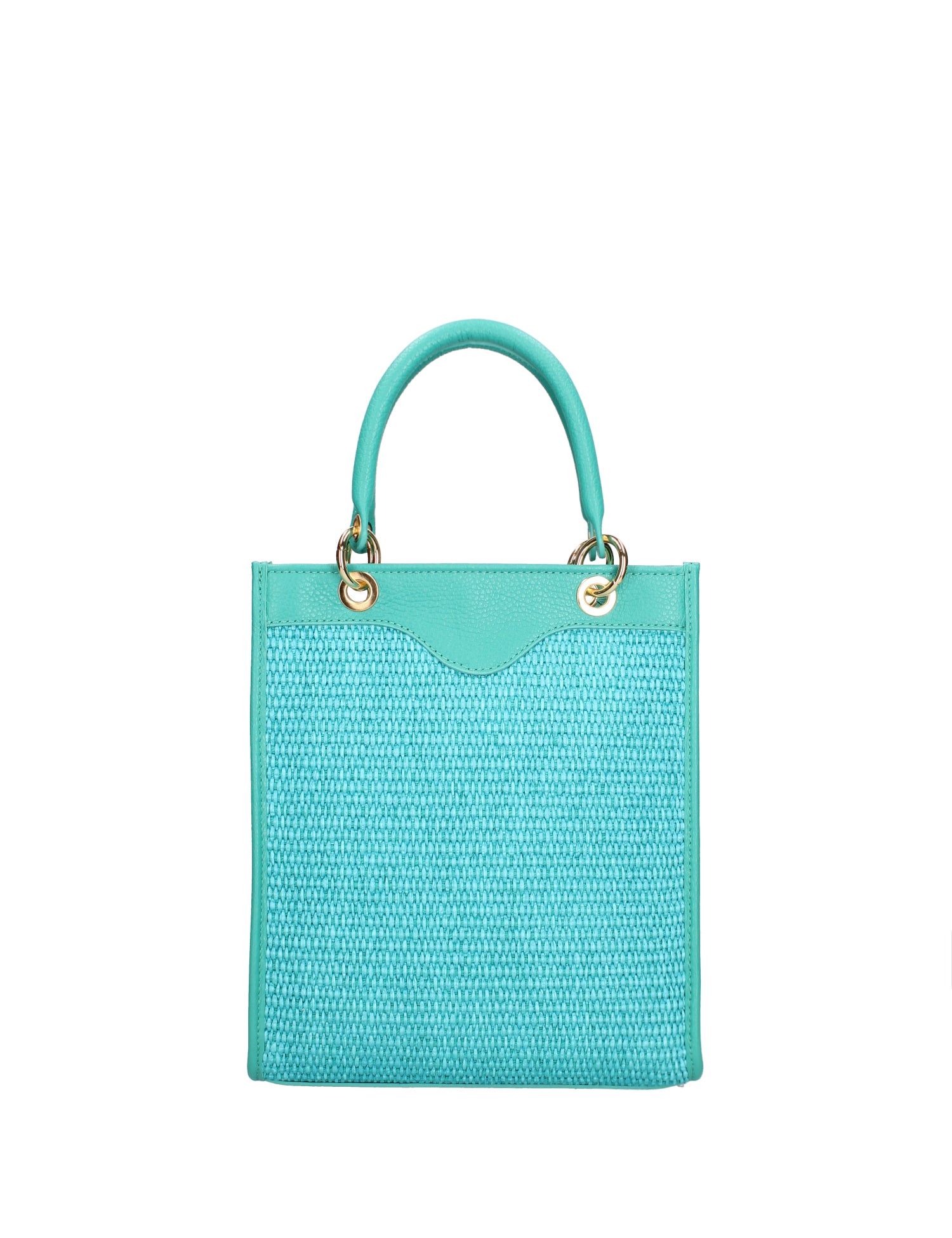 Borsa a mano da donna Misto pelle e tessuto 07149-D30 SMERALDO Roberta Rossi