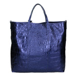 Borsa a mano da donna Vera pelle stampata coccodrillo MYB-7043-SS-BLU My Best Bag