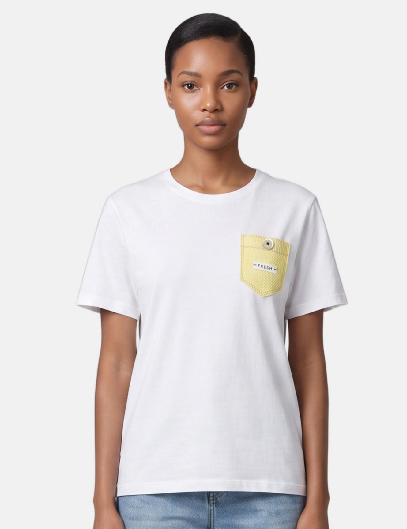 T-shirt in 83,4% Cotone 16,6% Poliammide Giallo