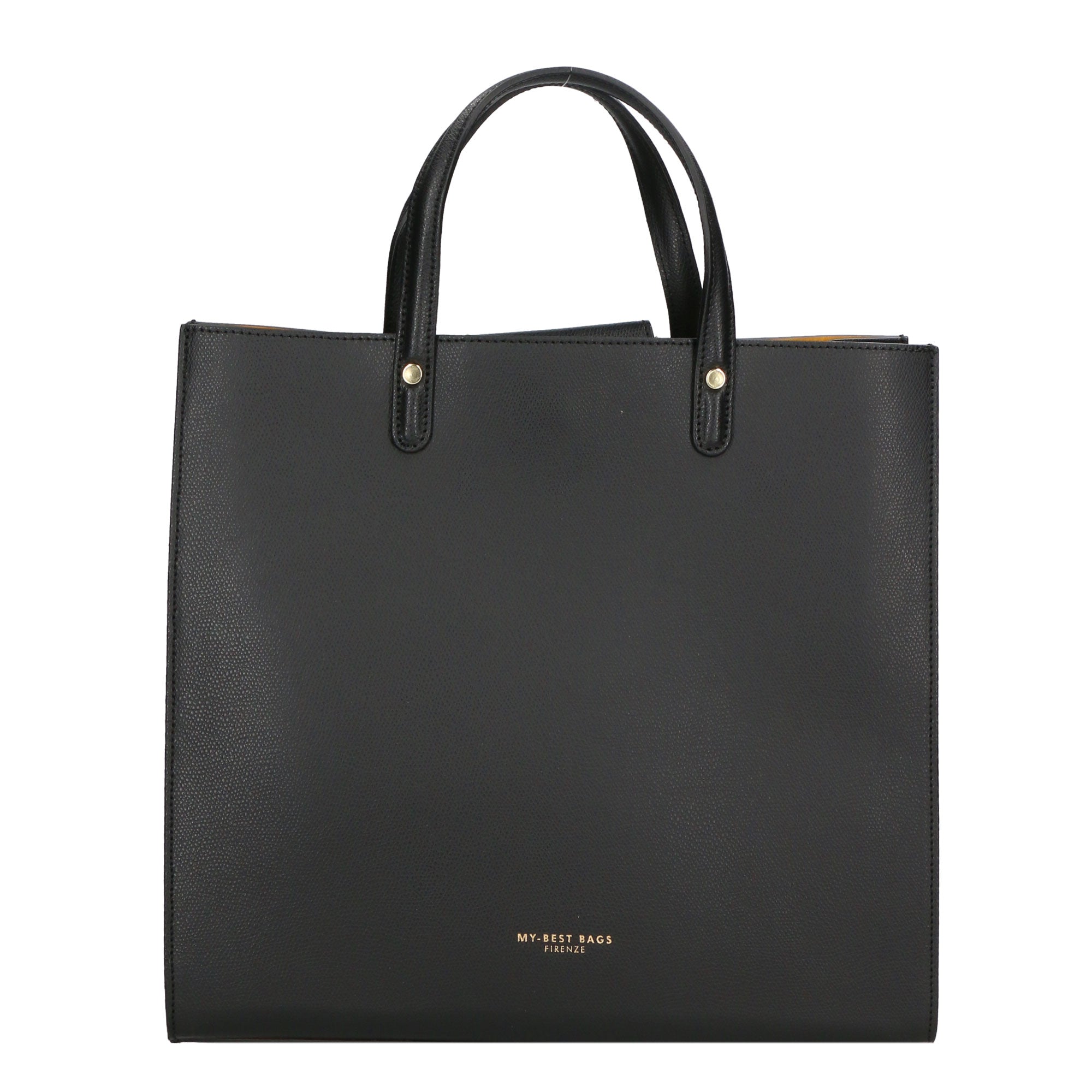 Borsa a mano da donna 100% pelle artigianale MYB-6015-FW-P 636 NERO BLACK My Best Bag