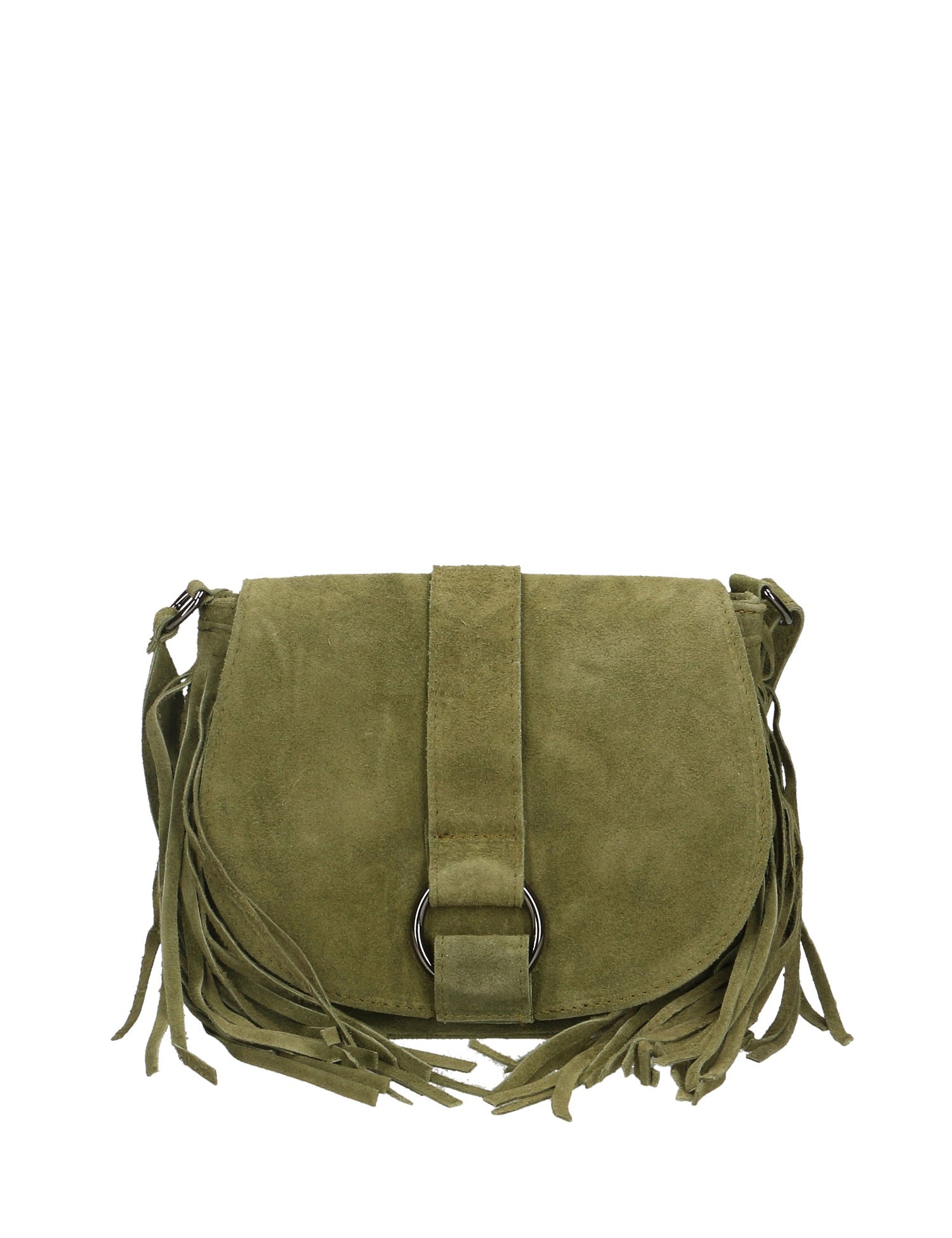 Iolanthe Borsa a tracolla da donna Vera pelle 1421-VERDE MILITARE Gave Lux