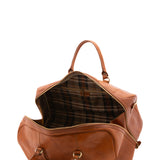 Borsa da viaggio unisex in vera pelle 100% cotone 4514-MIELE Alessia Firenze