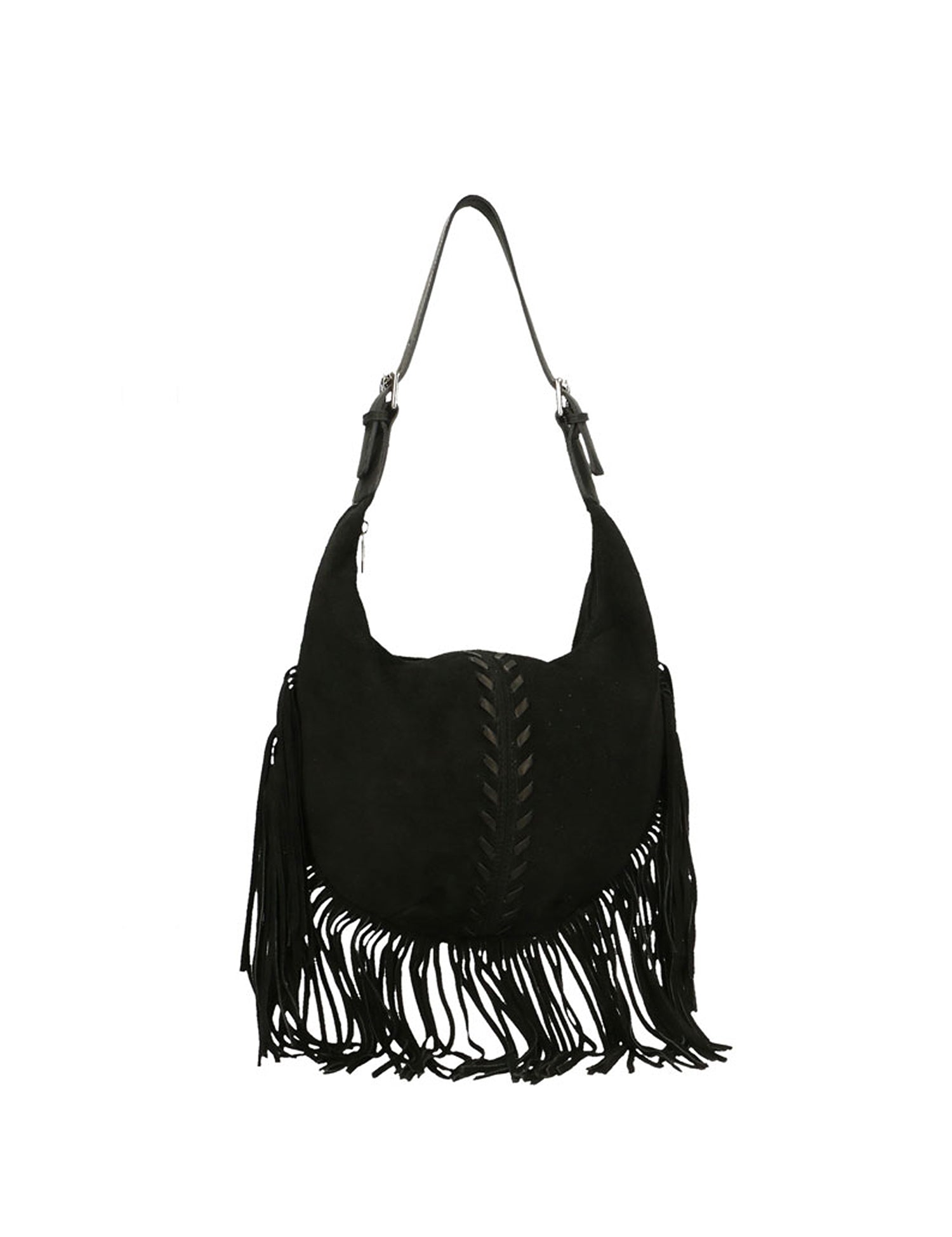 Zefira Borsa a spalla da donna Pelle Scamosciata 8630-NERO BLACK Gave Lux