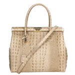 Deborah Borsa a mano da donna Pelle Croco Stampata 7727-C40 TAUPE SCURO DARK TAUPE Gave Lux