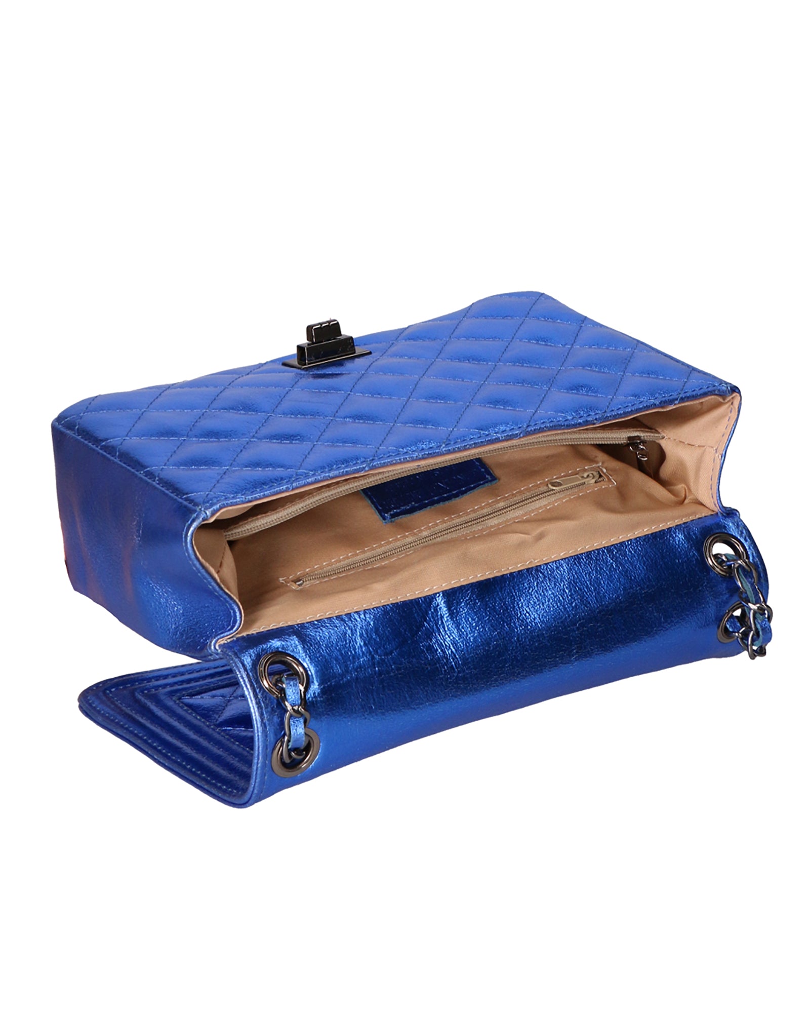Azura Borsa a tracolla da donna Vera pelle 1138-BLU ELETTRICO Gave Lux