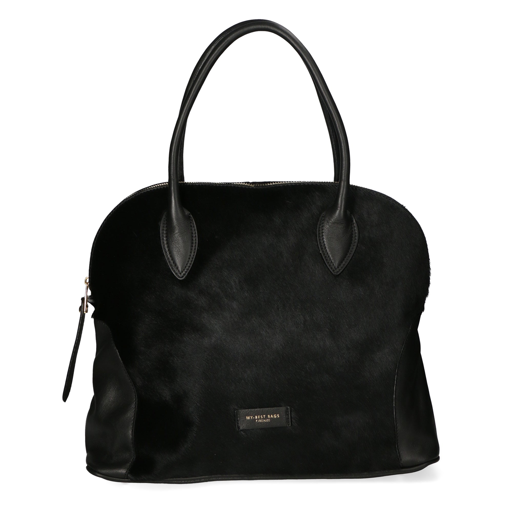 Borsa a mano da donna Vera pelle e calfhair MYB-8027-FW-NERO My Best Bag
