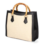 Eterea Borsa a mano da donna Misto pelle e tessuto 05097-142+D28 NERO Gave Lux