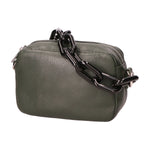 Barbara Borsa a spalla da donna Vera pelle 05706-D14 VERDE SCURO DARK GREEN Gave Lux